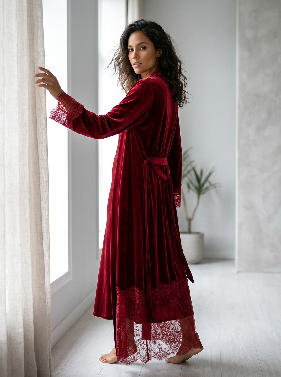 Luxury Nightgown & Robe Set for Women – Elegant Two-Piece Sleepwear